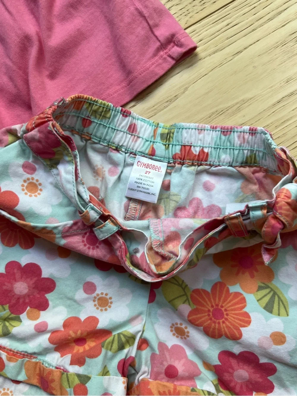 GYMBOREE Coral Pink Smocked Ruffle Tank Top with Matching Shorts